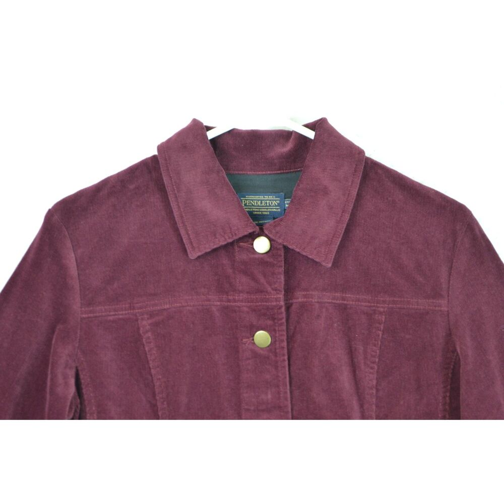 Pendleton Snap Jacket Women's Medium Petite Burgu… - image 2